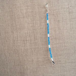 Blue and white bracelet
